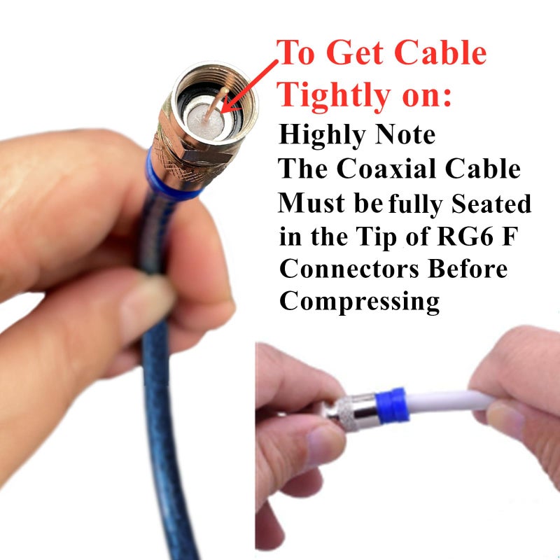 Gaobige Coax Cable Crimper Tool Kit, rg6 rg59 Coaxial Compression Tool, Wire Stripper, 10pcs RG6 F Connectors - Image 5